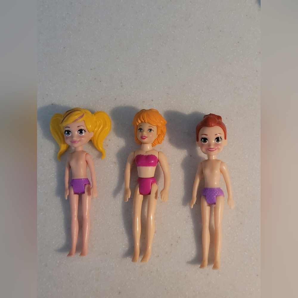 Set of 3 Fashion Dolls with Purple Outfits